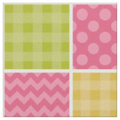 Zigzag, Chevron, Polka Dots, Gingham, Patchwork Stof (Close Up)