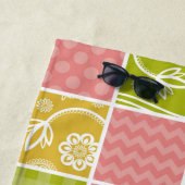 Zigzag, Chevron, Polka Dots, Gingham, Patchwork Strandlaken (In situ)