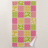 Zigzag, Chevron, Polka Dots, Gingham, Patchwork Strandlaken (Voorkant)