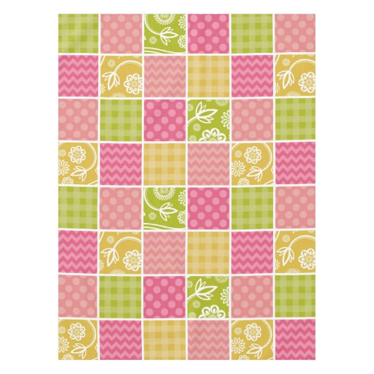 Zigzag, Chevron, Polka Dots, Gingham, Patchwork Tafelkleed (Voorkant)
