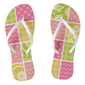 Zigzag, Chevron, Polka Dots, Gingham, Patchwork Teenslippers (Voetbed)