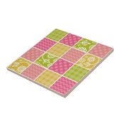 Zigzag, Chevron, Polka Dots, Gingham, Patchwork Tegeltje (Zijkant)