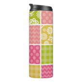 Zigzag, Chevron, Polka Dots, Gingham, Patchwork Thermosbeker (Geroteerd rechts)