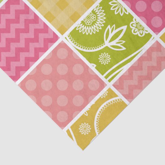 Zigzag, Chevron, Polka Dots, Gingham, Patchwork Tissuepapier (Detail)