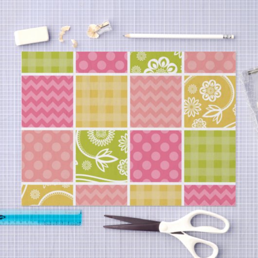 Zigzag, Chevron, Polka Dots, Gingham, Patchwork Tissuepapier (Craft)