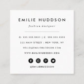 Zigzag, Chevron, Polka Dots, Gingham, Patchwork Vierkante Visitekaartje (Achterkant)