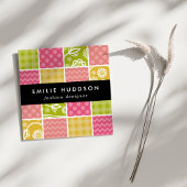 Zigzag, Chevron, Polka Dots, Gingham, Patchwork Vierkante Visitekaartje