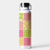 Zigzag, Chevron, Polka Dots, Gingham, Patchwork Waterfles (Achterkant)