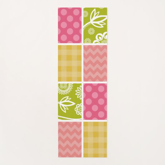 Zigzag, Chevron, Polka Dots, Gingham, Patchwork Yogamat (Voorkant)