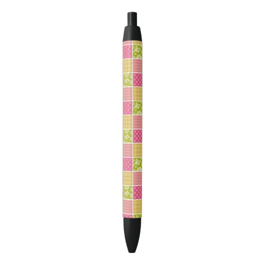 Zigzag, Chevron, Polka Dots, Gingham, Patchwork Zwarte Inkt Pen (Voorkant Verticaal)