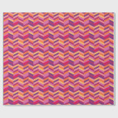 Zigzag chevron red oranje paars gepatterde omhulli cadeaupapier (Vlak)