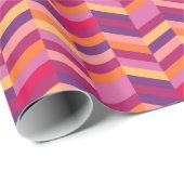 Zigzag chevron red oranje paars gepatterde omhulli cadeaupapier (Rol Hoek)