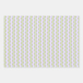 Zigzag Chevron Strepen-Paars,Groen en licht ivoor Inpakpapier Vel (Voorkant)