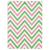 Zigzag, Chevron, Stripes, Roze, Groen, Jouw naam Klembord (Achterkant)