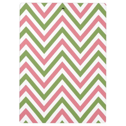 Zigzag, Chevron, Stripes, Roze, Groen, Monogram Klembord (Achterkant)
