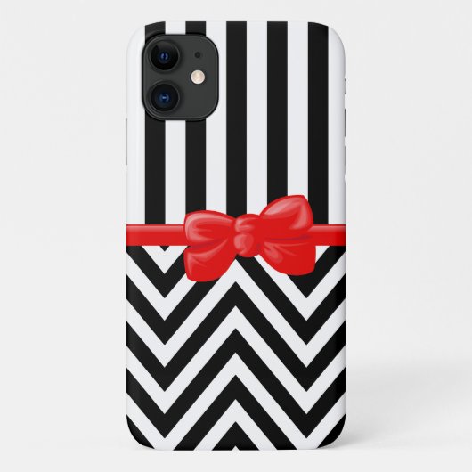 Zigzag, Chevron, Stripes, zwart en wit Case-Mate iPhone Case (Achterkant)