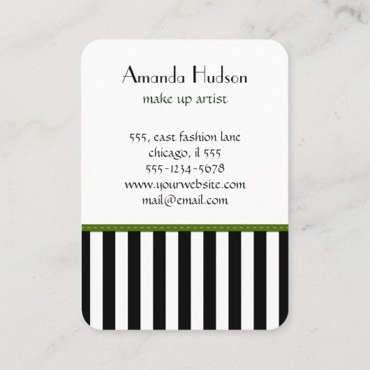 Zigzag, Chevron, Stripes, zwart en wit Visitekaartje (Achterkant)