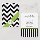 Zigzag, Chevron, Stripes, zwart en wit Visitekaartje (Voorkant / Achterkant)