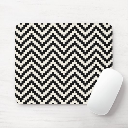 Zigzag Chevron Verticale streep in zwart Muismat (Met muis)