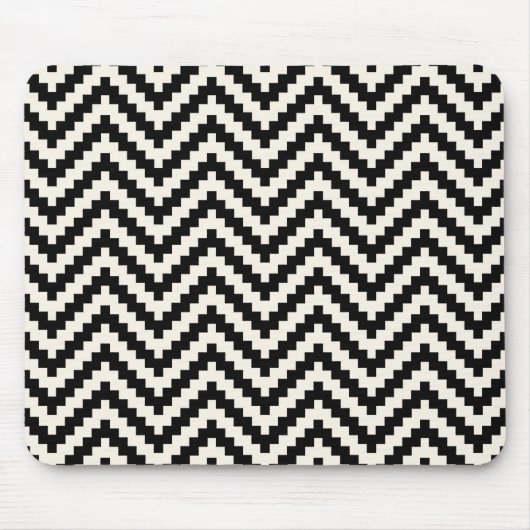 Zigzag Chevron Verticale streep in zwart Muismat (Voorkant)