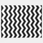 Zigzag Chevron Zwart En Wit Fleece Deken (Voorkant (Horizontaal))