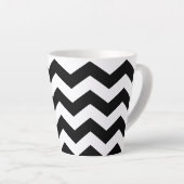 Zigzag Chevron Zwart En Wit Latte Mok (Rechterhoek)
