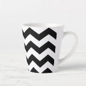 Zigzag Chevron Zwart En Wit Latte Mok (Rechts)