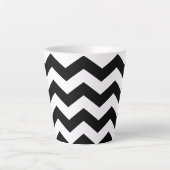 Zigzag Chevron Zwart En Wit Latte Mok (Voorkant)