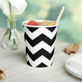 Zigzag Chevron Zwart En Wit Papieren Bekers