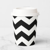 Zigzag Chevron Zwart En Wit Papieren Bekers (Achterkant)