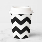 Zigzag Chevron Zwart En Wit Papieren Bekers (Rechts)