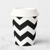 Zigzag Chevron Zwart En Wit Papieren Bekers (Voorkant)