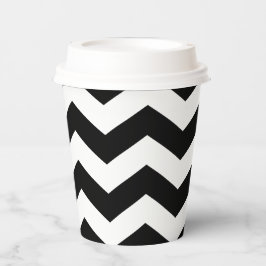 Zigzag Chevron Zwart En Wit Papieren Bekers