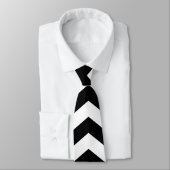 Zigzag Chevron Zwart En Wit Stropdas (Gebonden)