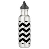 Zigzag Chevron Zwart En Wit Waterfles (Rechts)