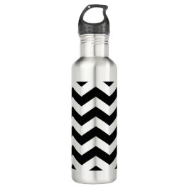 Zigzag Chevron Zwart En Wit Waterfles