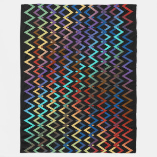 ZIGZAG-diamanten - gekleurd + uw rug. en ideeën Fleece Deken
