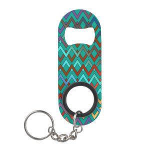 ZIGZAG-diamanten - gekleurd + uw rug. en ideeën Sleutelhanger Flessenopener