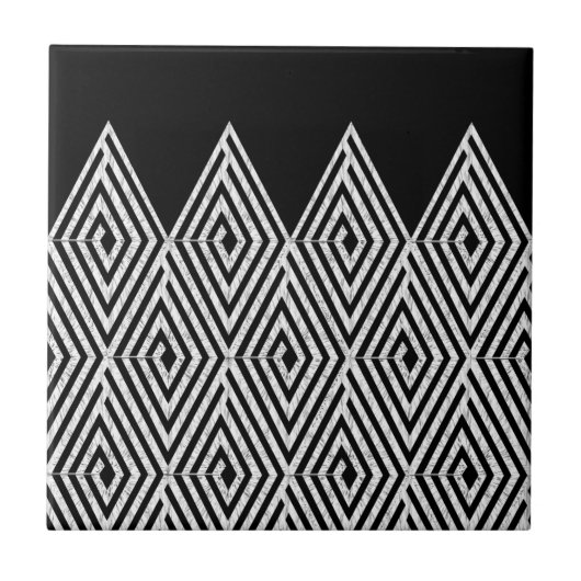 Zigzag Diamond Chevron Tribal Tegeltje (Voorkant)