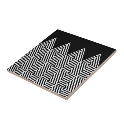 Zigzag Diamond Chevron Tribal Tegeltje (Zijkant)