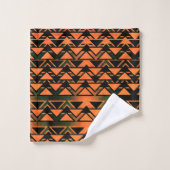 ZigZag driehoeken op gradiëntsepia, oranje zalm Bad Handdoek (Wasdoekje)