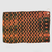 ZigZag driehoeken op gradiëntsepia, oranje zalm Golfhanddoek (Horizontaal)