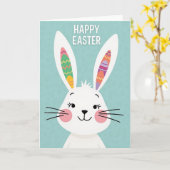 Zigzag Easter Bunny Pattern Card Kaart (Gele Bloem)