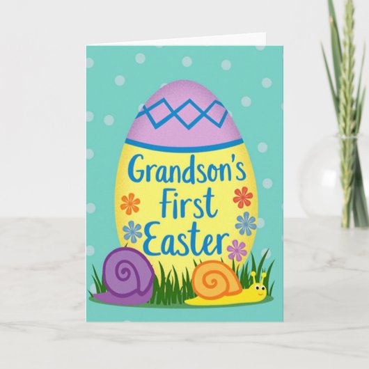 Zigzag Easter Grandson Card Kaart (Voorkant)