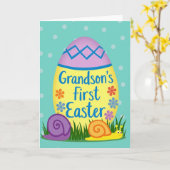 Zigzag Easter Grandson Card Kaart (Gele Bloem)