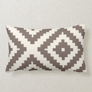 Zigzag Geometric Pattern Taupe Brown Kussen
