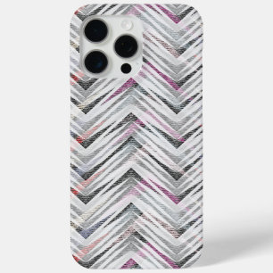 Zigzag, geometrisch, grijs, lila, roze, zwart, str iPhone 15 pro max hoesje