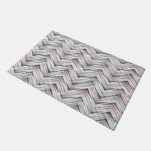 Zigzag, geometrisch, grijs, lila, roze, zwart, str deurmat (Schuin)