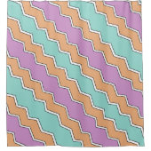 ZigZag geometrisch patroon Douchegordijn (Voorkant)