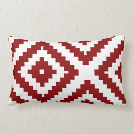Zigzag Geometrisch Patroon Rood en Wit Kussen